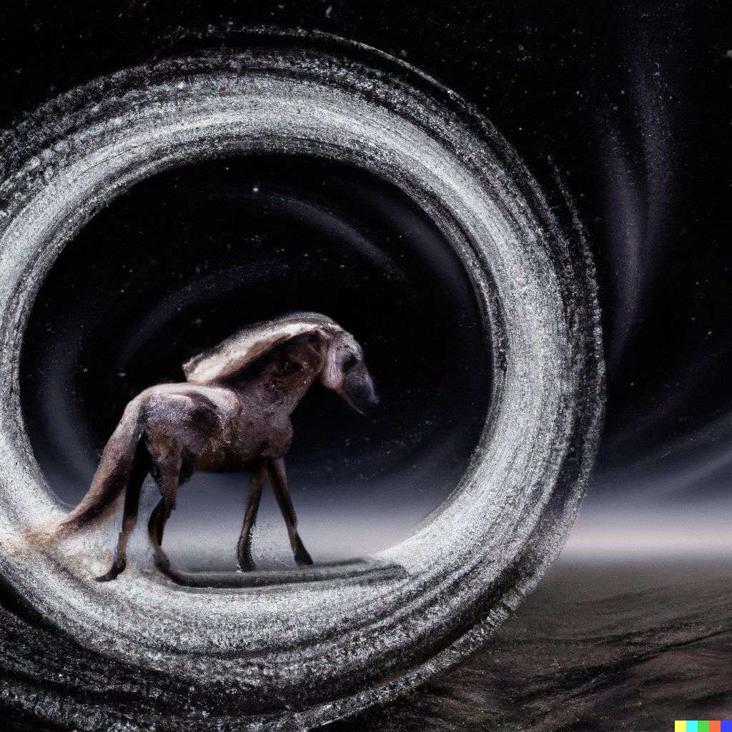 a horse, digital art, infinity